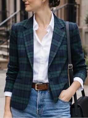 Pendleton 100% Wool Blazer Plaid Preppy Classic Tailored Jacket 10